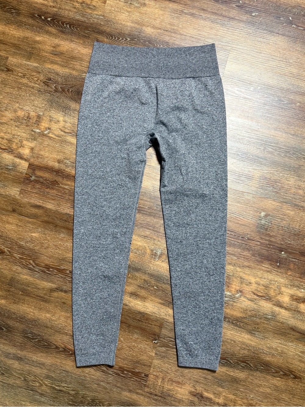 Vitality | Seamless Leggings High Waisted Athletic Yoga Pants | Gray | Size L